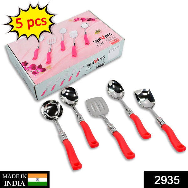 Stainless Steel Serving Spoon Set 5 pcs. - Goyaldeal.com