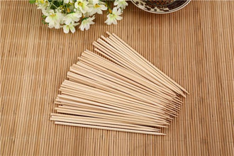 Camping Wooden Color Bamboo BBQ Skewers – 20cm Barbecue Shish Kabob Sticks for Fruit, Meat, Party & More (Pack of Skewers) - Goyaldeal.com