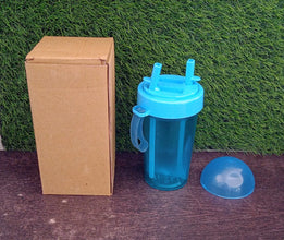 2 Drinks in 1 Cup Water Bottle, Stable Sturdy Dual Use Bottle 2 Straws for Shopping Travel for Outdoor Activities (1 Pc) - Goyaldeal.com
