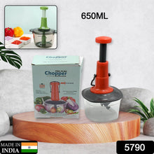 Manual Food Chopper (650ml): 3 Stainless Steel Blades, Locking System, Anti-Slip Base - Goyaldeal.com