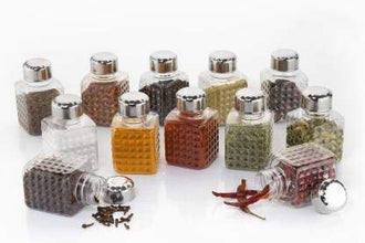 All New Square 16 Bottle Design 360 Degree Revolving Spice Rack Container Condiment, Pieces Set, Square Small Container - Goyaldeal.com