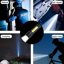 LED USB Rechargeable Mini Flashlight – Ultra-Bright Zoom & COB Side Lantern, Tactical Emergency Light - Goyaldeal.com