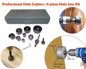 Wood Hole Saw Cutting Set (11 pcs, 19-64mm, Multicolour) - Goyaldeal.com