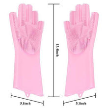 Reusable Silicone Cleaning Brush Scrubber Gloves (Multicolor) - Goyaldeal.com