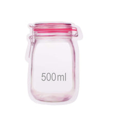 Reusable Airtight Seal Plastic Food Storage Mason Jar Zipper (500ml) - Goyaldeal.com
