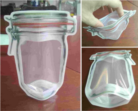 Reusable Airtight Seal Plastic Food Storage Mason Jar Zipper (500ml) - Goyaldeal.com