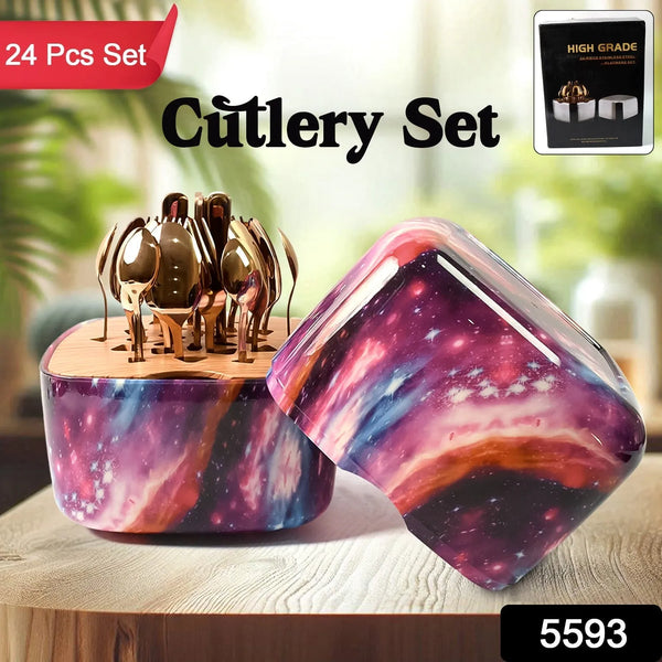 Unique Golden Egg Storage Modern Tableware Steak Knives Fork Flatware Set Royal Spoon Set Tableware Gold Cutlery Set Dishwasher Safe Mirror Finished With Gift Box for Halloween 24Pcs Set) - Goyaldeal.com