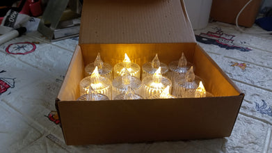 12 Pcs Flameless and Smokeless Decorative Acrylic Candles Transparent Led Tea Light Candle for Gifting, House, Diwali, Christmas, Festival, Events Decor Candles - Goyaldeal.com