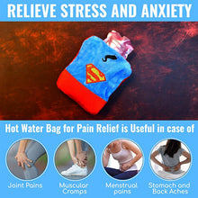 Superman Print Small Hot Water Bag with Cover for Pain Relief - Goyaldeal.com