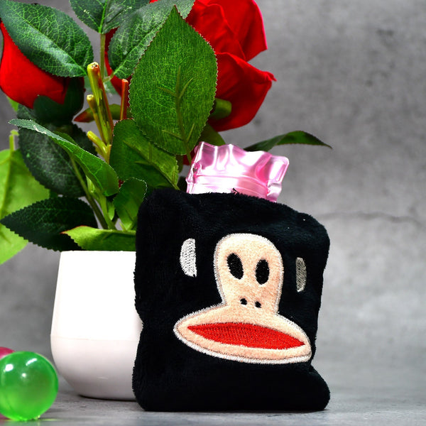 Black Monkey Small Hot Water Bag with Cover for Pain Relief - Goyaldeal.com