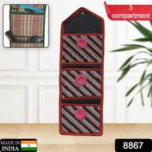 Foldable Hanging Organizer with 3 Pockets - Wall Hanging Letter Holder - Goyaldeal.com