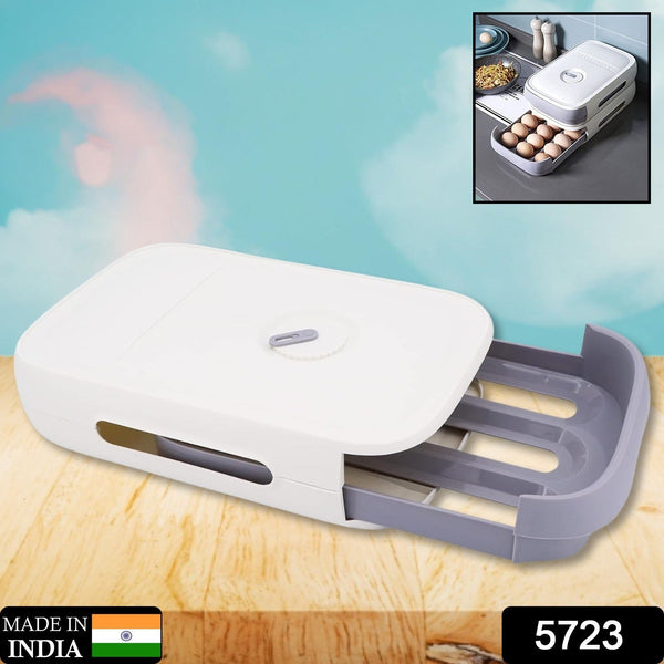 Egg Storage Box Plastic Egg Drawer Fridge Egg Organizer Egg Keeper Refrigerator Egg Drawer Plastic Egg Carton Covered Egg Holder Pantry Egg Bin Household Egg Tray (1 Pc) - Goyaldeal.com