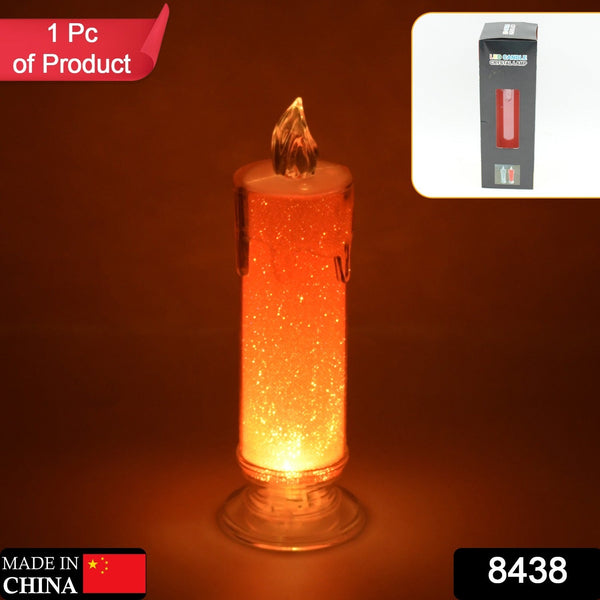 Red LED Flameless Candles Battery Operated Pillar Candles Flickering Realistic Decorative Lamp Votive Transparent Flameless Ornament Tea Party Decorations for Hotel, Scene,Home Decor, Restaurant, Diwali Decoration Candle Crystal Lamp (1 Pc) - Goyaldeal.com