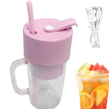 2 In1 Portable Crusher Juicer With Handle & Straw for Smoothie Sipper USB Rechargeable (340 ml) 6 Stainless Steel Blades Compact Juicer Mixer, Juicer Portable Fresh Juice Blender Portable Electric Juicer ( 340 ML ) - Goyaldeal.com