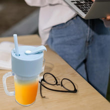 2 In1 Portable Crusher Juicer With Handle & Straw for Smoothie Sipper USB Rechargeable (340 ml) 6 Stainless Steel Blades Compact Juicer Mixer, Juicer Portable Fresh Juice Blender Portable Electric Juicer ( 340 ML ) - Goyaldeal.com