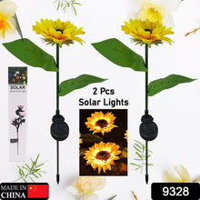 2 Pc Outdoor Solar Sunflower Lights Intelligent Light Control Waterproof Garden Landscape Stake Light - Goyaldeal.com