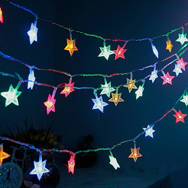 28 LED / Star 3.9 Meter Star Shape Led Light Battery Operated with Flashing Modes for Home Decoration, Kids Room, Waterproof Diwali & Wedding LED Christmas Light Indoor and Outdoor Light ,Festival Decoration (Multicolor Battery Not Included 3.9Mtr) - Goyaldeal.com