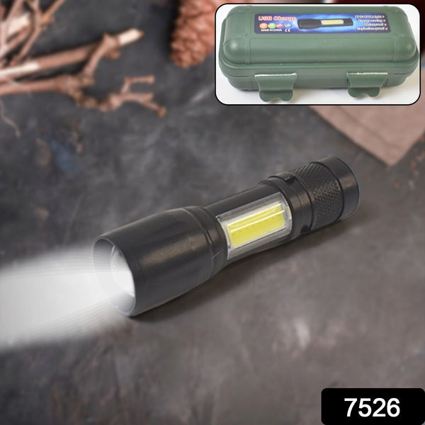 LED USB Rechargeable Mini Flashlight – Ultra-Bright Zoom & COB Side Lantern, Tactical Emergency Light - Goyaldeal.com