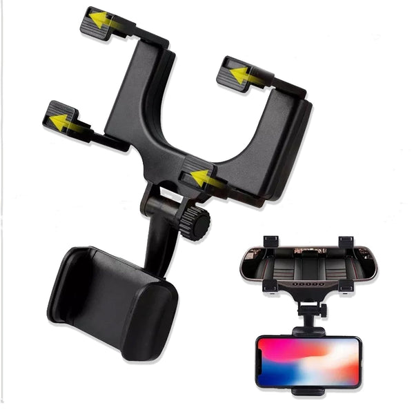 Rear View Mobile Holder Universal Vehicle Rear View Mirror Mobile phone Mount Stand - Goyaldeal.com