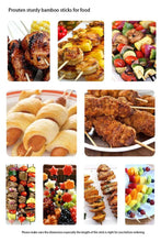 Camping Wooden Color Bamboo BBQ Skewers Barbecue Shish Kabob Sticks Fruit Kebab Meat Party Fountain Bamboo BBQ Sticks Skewers Wooden (30cm) - Goyaldeal.com