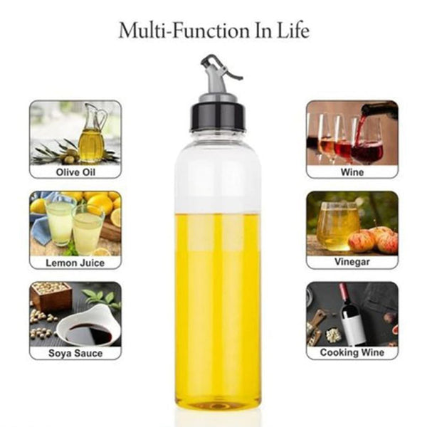 1ltr Plastic Oil Dispenser With Lid - Clear, Drip Free Spout, Controlled Use. - Goyaldeal.com