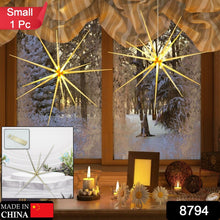3D Gold Star Hanging Decoration Star, Acrylic Look  Hanging Luminous Star for Windows, Home, Garden Festive Embellishments for Holiday Parties Weddings Birthday Home Decoration (Small) - Goyaldeal.com