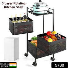 Metal High Quality Kitchen Trolley Kitchen Organizer Items and Kitchen Accessories Items for Kitchen Rack Square Design for Fruits & Vegetable Onion Storage Kitchen Trolley with Wheels (3 Layer) - Goyaldeal.com