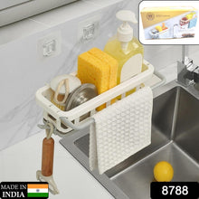Multipurpose Platic Hanging Drain Rack Retractable Sponge Storage Hanging Rack With Adhesive Hook for Kitchen and Bathroom Dishcloth Holders Basket Drying Tray Organizer - Goyaldeal.com