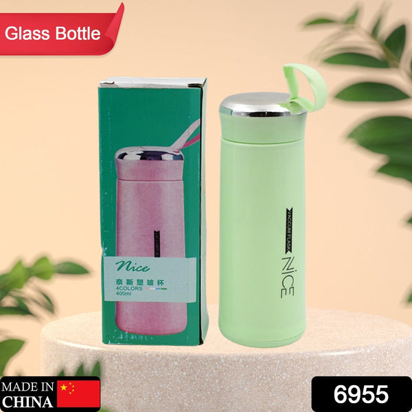 outdoor sport water bottle 400ml leak proof BPA-free for travel cold and hot water glass water bottle with daily water intake for gym and children (MOQ :-50 pc) - Goyaldeal.com