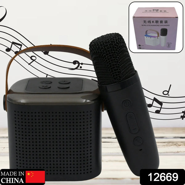 Wireless Speaker Microphone Set, RGB Light Support Memory Card PortableKaraoke Machine Perfect  for Travel TV - Goyaldeal.com