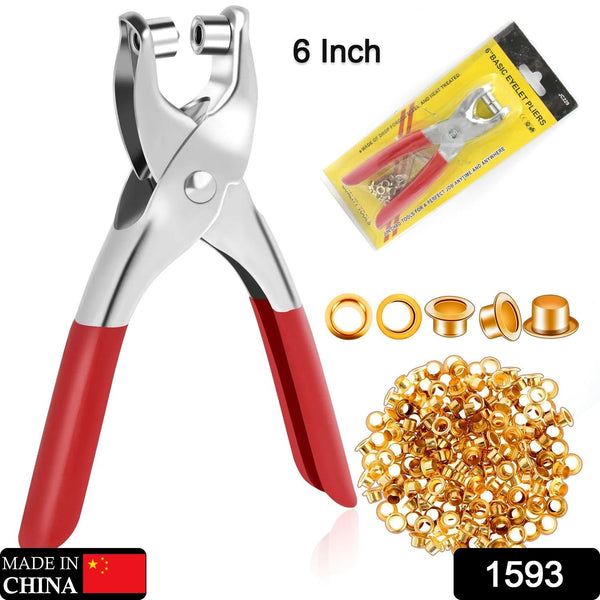 Grommet Setting Tool with 25 PCS Gold Eyelets Grommets Steel Hole Punch Setter Kit for Leather, Canvas, All Fabrics Men and Women Clothes, Shoes, Belts, Crafts - Goyaldeal.com