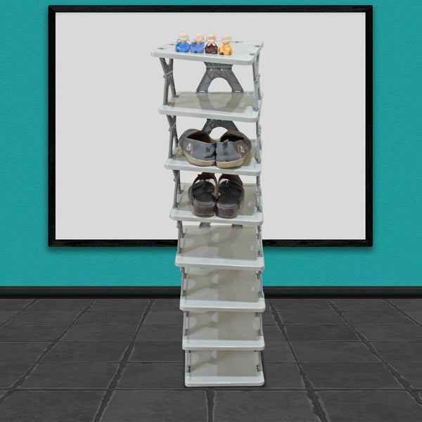Foldable Shoe Rack (1 Pc, 8 Layers): Space-Saving, Entryway Storage - Goyaldeal.com
