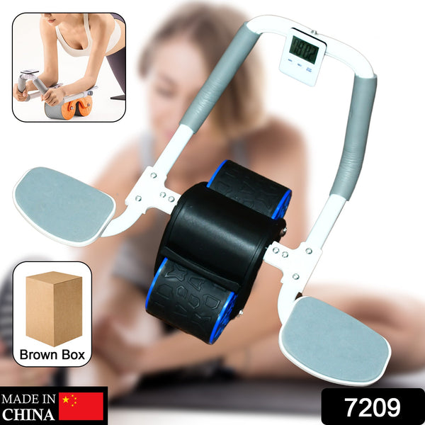 Abdominal Roller Wheel, Automatic Rebound Sponge Handle, Double Wheel Abdominal Roller, Non-Slip Timer Function with Elbow Support for Exercises for Body Fitness Strength Training Home Gym - Goyaldeal.com