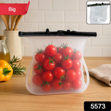 Reusable Silicone Food Storage Bag – Leakproof, Flat Bottom, Freezer & Microwave Safe, BPA-Free Snack & Sandwich Bag (1 Pc) - Goyaldeal.com