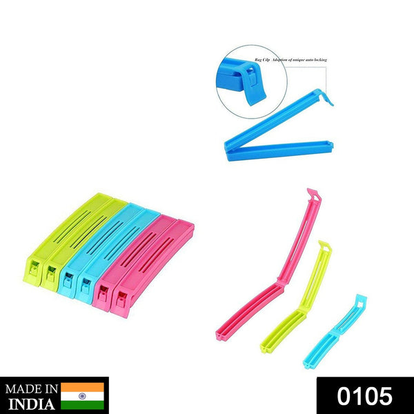 Plastic Snack Bag Clip Sealer Set (18 Pcs, Multicolour) - Goyaldeal.com