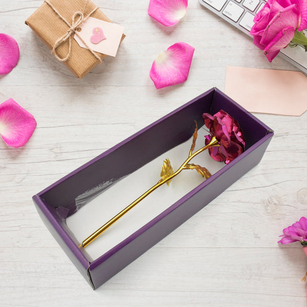 Gold Rose Artificial Rose Flower With Gift Box, Plastic Flowers Best Gifts for Friend Girl Wife Women, Golden Rose Gift for Valentine's Day, Mother's Day, Anniversary, Birthday, Wedding, Gold (1 Pc) - Goyaldeal.com