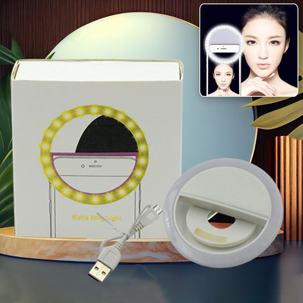Selfie Flash Ring Light with 3 Level of Brightness,Selfie Ring Light used for applying bright shade over face during taking selfies and making videos for Photography Video Calling for Smart Phones Tablet (1 Pc) - Goyaldeal.com