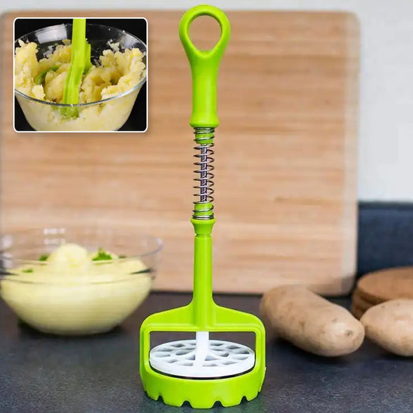 Multi Functional One-Handed Plastic Manual Mashed Potatoes Masher, Mash Sweet Potato Masher with Comfort Grip and Stainless-Steel Spring Design for Nonstick Pans (1 Pc) - Goyaldeal.com