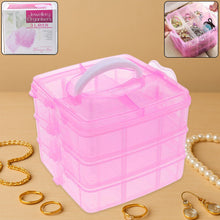 Versatile 18-Grid 3-Layer Transparent Plastic Organizer Box with Adjustable Dividers for Jewelry & Fishing Hooks - Goyaldeal.com