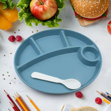 Plastic Food Plates / Biodegradable 5 Compartment Plate With Spoon for Food Snacks / Nuts / Desserts Plates for Kids, Reusable Plates for Outdoor, Camping, BPA-free (1 Pc) - Goyaldeal.com