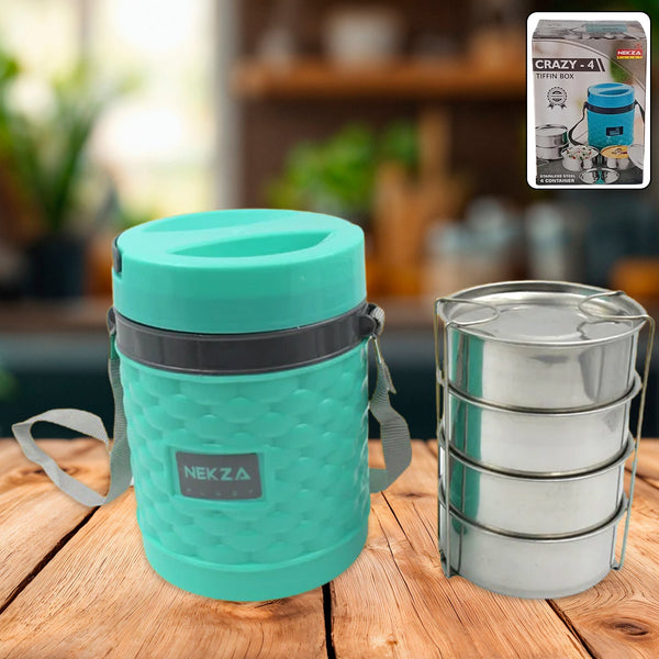 Double Wall Insulated Tiffin with Handle (1 Pc): Stackable, Hot Food Container - Goyaldeal.com