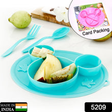 Silicon Micky Plate And 1 Spoon & 1 Fork Card Packing ( 1 Pc Product) - Goyaldeal.com