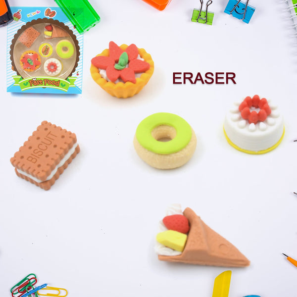 3D Fast Food Erasers Set, Cute Mini Colorful Erasers for Kids Gift & School (5 Pcs) - Goyaldeal.com