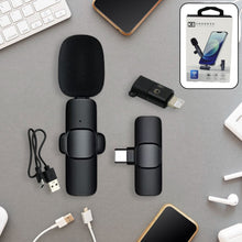 Intelligent Noise Cancelling Live Streaming Clip on Microphone for Type-C & for iPhone with Charging Mini Wireless Lapel Collar Microphone - Goyaldeal.com