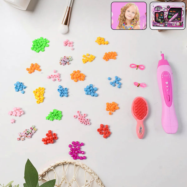 Hair Styling Clasp Clips Twisting Stringing Beads Kit for Girls, Portable Hair Braider Machine,Hairstyle Braid Kit DIY Hair Styling Tool with Comb, Rubber, Button Beads and Beads (85 Pcs Set), Hair accessories - Goyaldeal.com