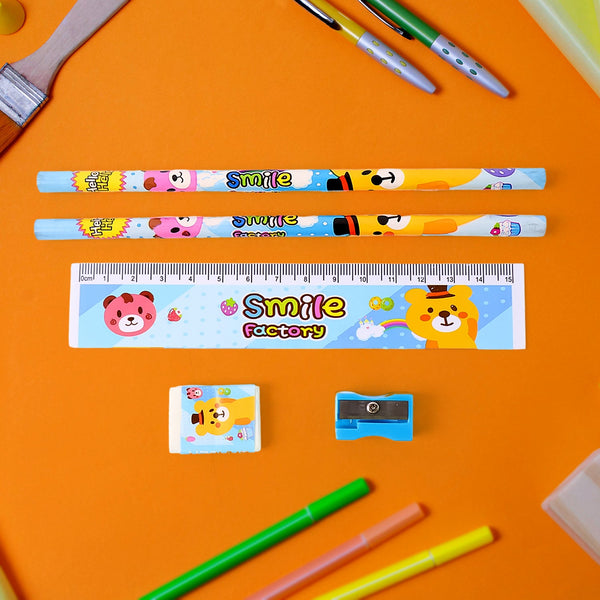 Wooden Pencil Set (5 Pc): School Supplies, Stationery Set for Kids - Goyaldeal.com