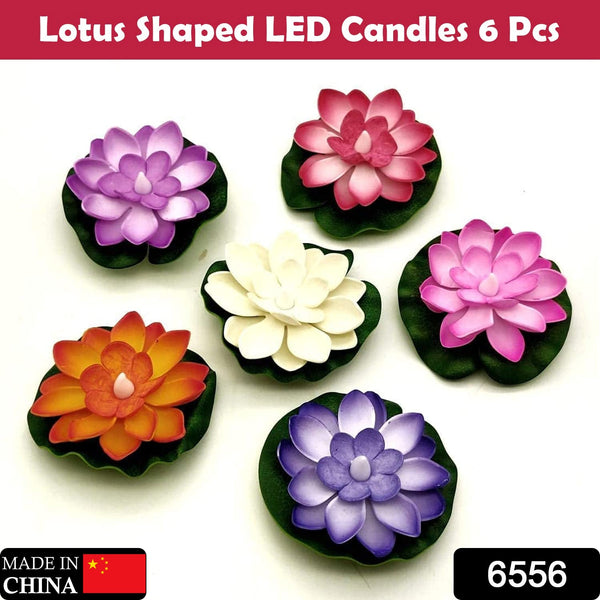 Water Floating Smokeless Candles & Lotus Flowers Sensor Led TeaLight for Outdoor and Indoor Decoration - Pack of 6 Candle (Pack of 6) - Goyaldeal.com