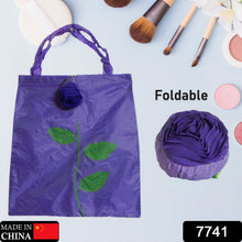 Foldable Nylon Shopping Bag (Rose Design): Reusable, Eco-Friendly (1 Pc) - Goyaldeal.com