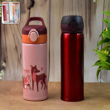 Double Walled Vacuum Insulated Water Bottle |  (450 ml Approx / Mix Design / 1 Pc)
