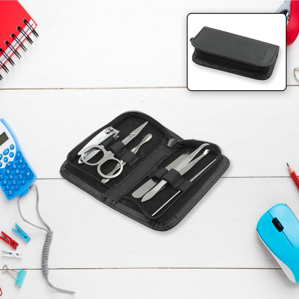6-Piece Nail Clippers Kit with Travel Case: Professional Manicure Set, Stainless Steel - Goyaldeal.com